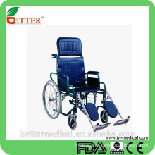 Alto respaldo de acero reclinable silla de ruedas elevadora